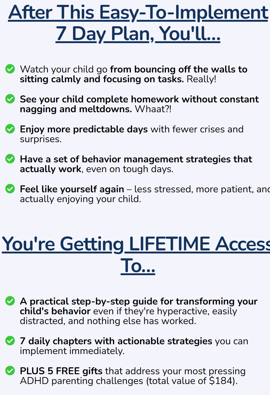 The Calm ADHD Blueprint - A 7 Day Guide To Transforming ADHD Behaviors