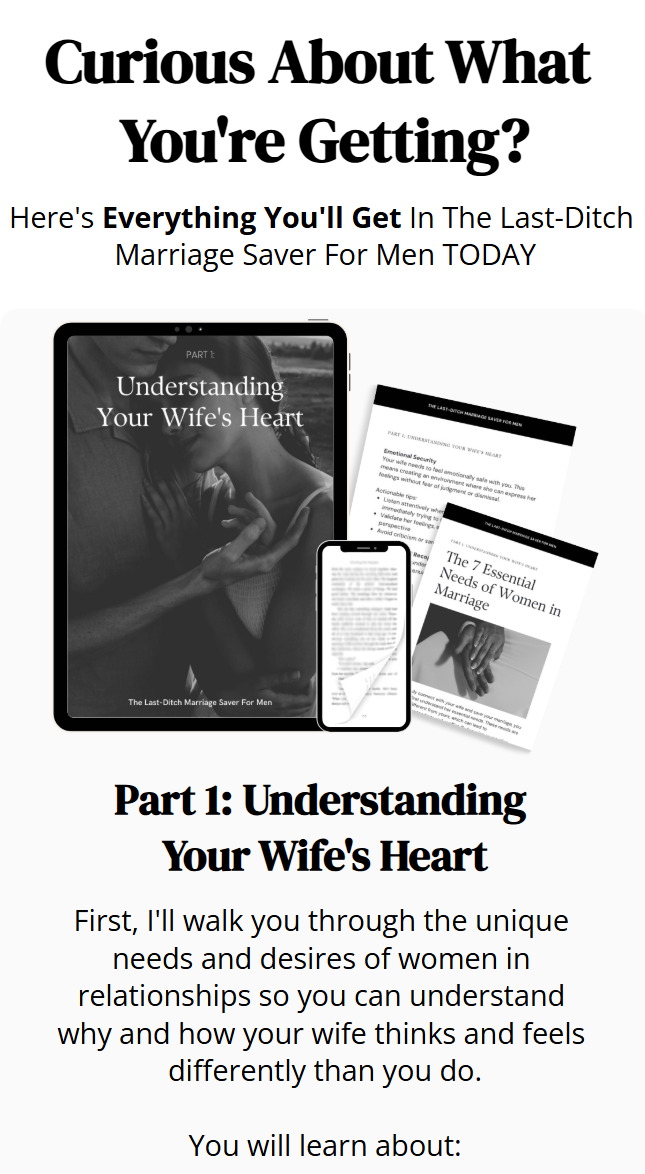 The Last Ditch Marriage Saver Guide for Men - 33 Powerful Strategies to Rescue your Marriage