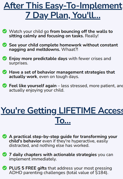 The Calm ADHD Blueprint - A 7 Day Guide To Transforming ADHD Behaviors