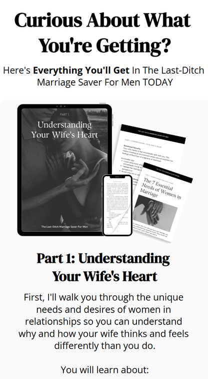 The Last Ditch Marriage Saver Guide for Men - 33 Powerful Strategies to Rescue your Marriage