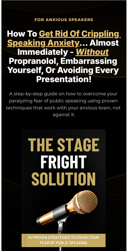 The Stage Fright Solution - 14 Proven Strategies to Overcome Your Fear of Public Speaking